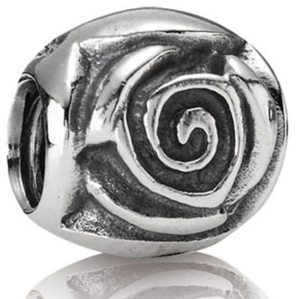 Retired Pandora Sterling Silver Rose Flower Bloom Charm